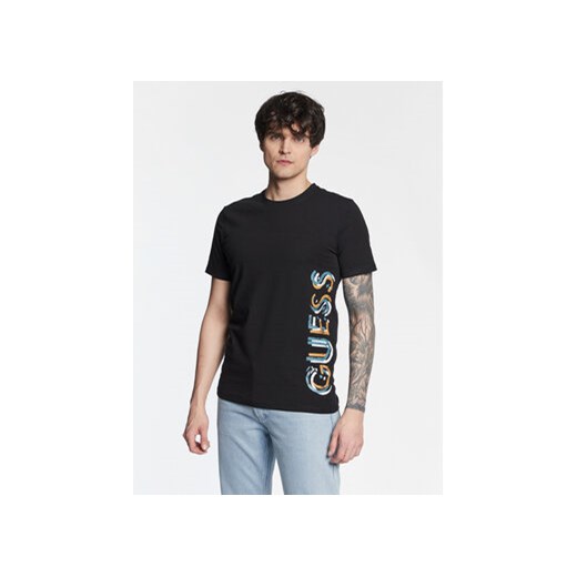 Guess T-Shirt Vertical Logo M3GI22 J1314 Czarny Slim Fit Guess L okazja MODIVO