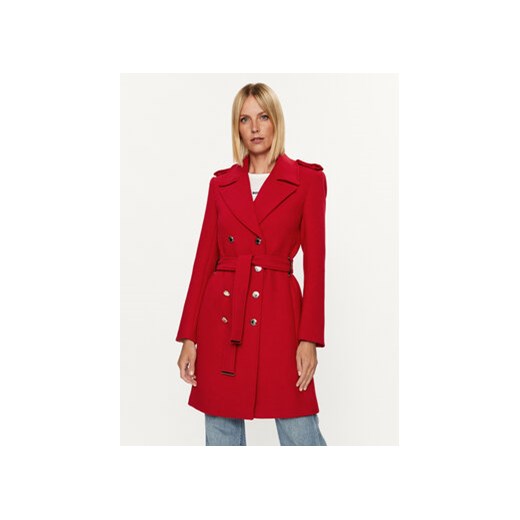 Morgan Płaszcz wełniany 232-GUIPEL1 Czerwony Regular Fit ze sklepu MODIVO w kategorii Płaszcze damskie - zdjęcie 168754638