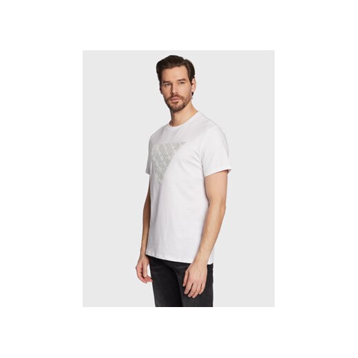 Guess T-Shirt Shiny Gel Traingle M3GI33 J1314 Biały Slim Fit ze sklepu MODIVO w kategorii T-shirty męskie - zdjęcie 168754728