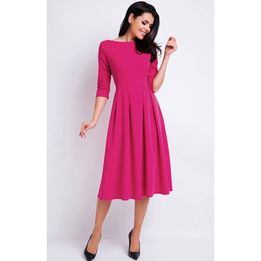 Klasyczna rozkloszowana sukienka różowa A159, Kolor różowy, Rozmiar S, Awama ze sklepu Primodo w kategorii Sukienki - zdjęcie 168755016