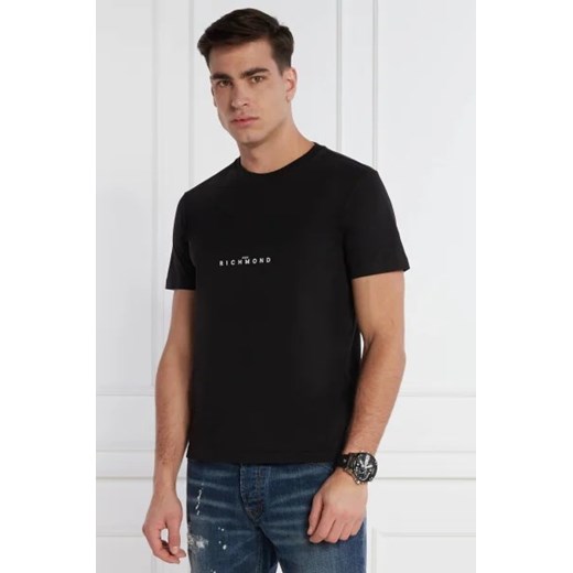 T-shirt męski John Richmond z napisami z bawełny