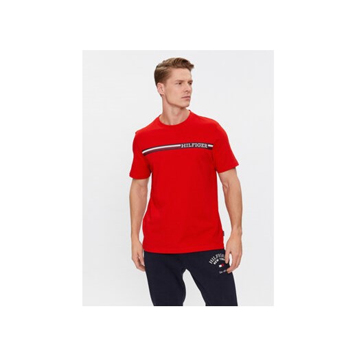 Tommy Hilfiger T-Shirt Monotype MW0MW33688 Czerwony Regular Fit ze sklepu MODIVO w kategorii T-shirty męskie - zdjęcie 168756905
