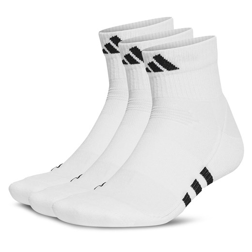 Zestaw 3 par niskich skarpet unisex adidas Mid-Cut Socks 3 Pairs HT3450 White/White/White ze sklepu eobuwie.pl w kategorii Skarpetki damskie - zdjęcie 168758127