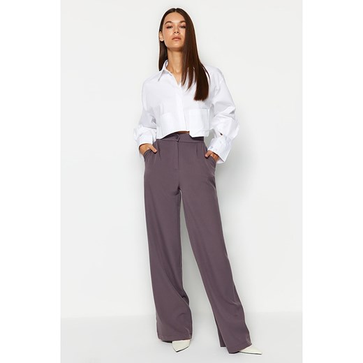 trendyol Spodnie w kolorze fioletowym ze sklepu Limango Polska w kategorii Spodnie damskie - zdjęcie 168758247