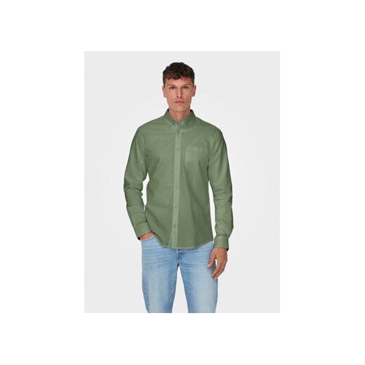 Only & Sons Koszula Neil 22019669 Zielony Slim Fit ze sklepu MODIVO w kategorii Koszule męskie - zdjęcie 168758647