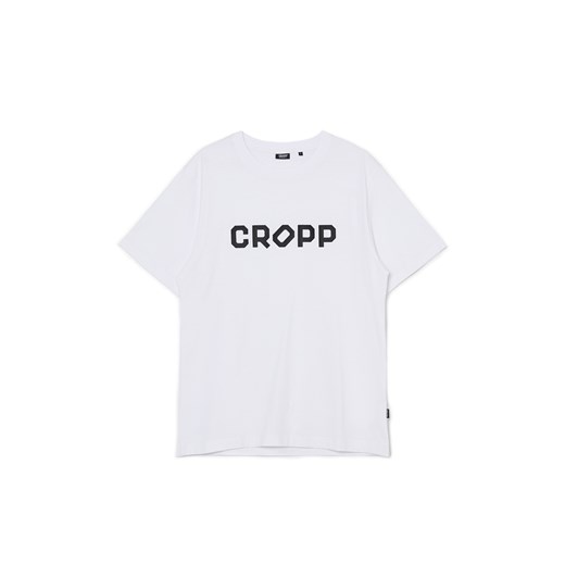 Cropp - Biała koszulka z nadrukiem Cropp - biały ze sklepu Cropp w kategorii T-shirty męskie - zdjęcie 168758815