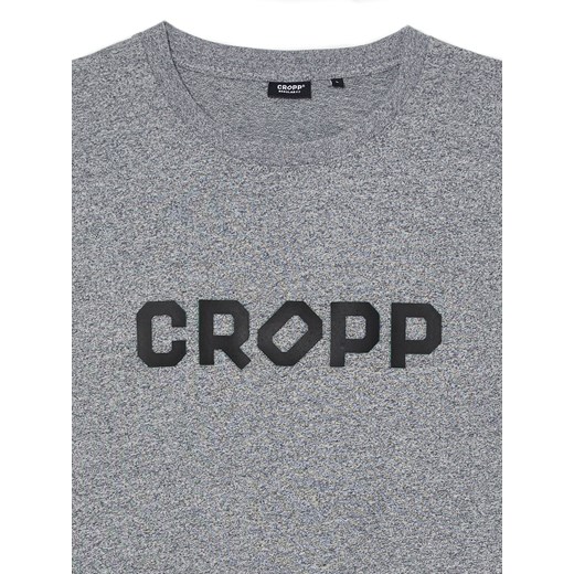 Cropp - Szara koszulka z nadrukiem Cropp - jasny szary ze sklepu Cropp w kategorii T-shirty męskie - zdjęcie 168758819