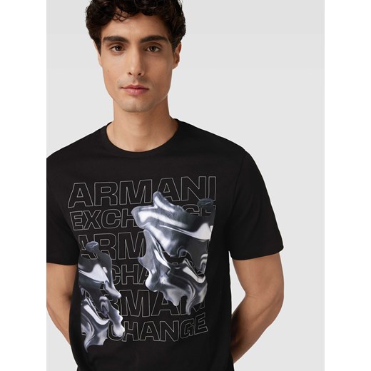T-shirt z nadrukiem z logo i motywem model ‘Watercapsule’ Armani Exchange M okazja Peek&Cloppenburg 