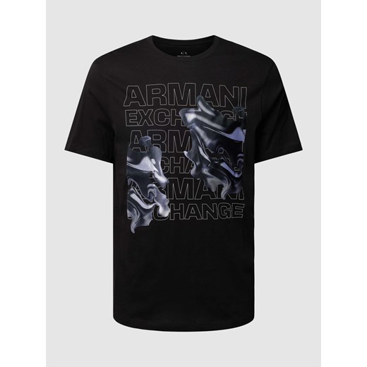 T-shirt z nadrukiem z logo i motywem model ‘Watercapsule’ Armani Exchange XL promocyjna cena Peek&Cloppenburg 