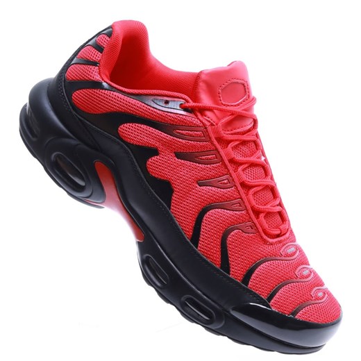 Czerwono czarne sznurowane męskie buty sportowe /E3-1 15603 T732/ ze sklepu Pantofelek24.pl w kategorii Buty sportowe męskie - zdjęcie 168764065