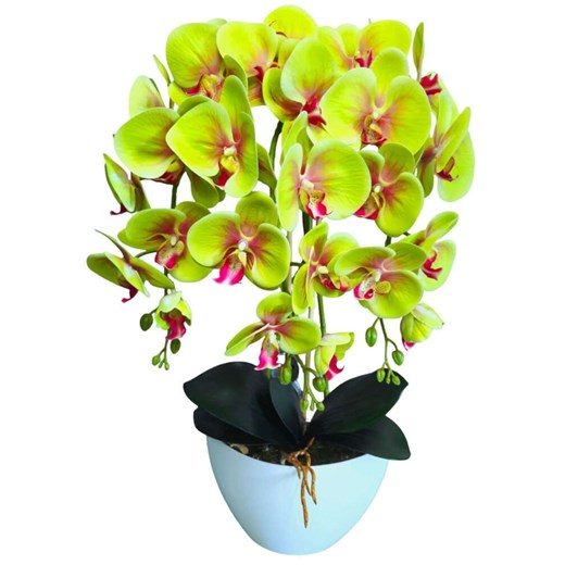 Limonkowy storczyk orchidea sztuczne kwiaty 60 cm 3pgz ze sklepu Pantofelek24.pl w kategorii Dekoracje - zdjęcie 168767697