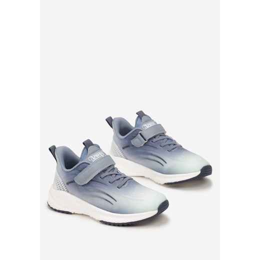 Niebieskie Buty Sportowe na Rzepy z Efektem Ombre i Sznurowaniem Berlinda 32 wyprzedaż born2be.pl