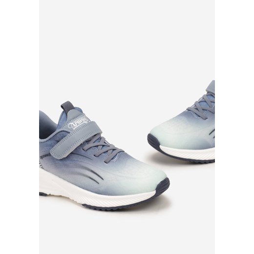 Niebieskie Buty Sportowe na Rzepy z Efektem Ombre i Sznurowaniem Berlinda 33 okazja born2be.pl