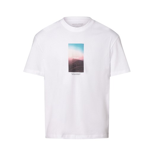 Jack & Jones Koszulka męska - JORVesterbro Mężczyźni Bawełna biały nadruk ze sklepu vangraaf w kategorii T-shirty męskie - zdjęcie 168771326