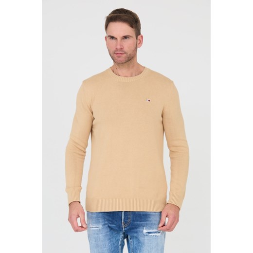 TOMMY JEANS Beżowy sweter, Wybierz rozmiar XL ze sklepu outfit.pl w kategorii Swetry męskie - zdjęcie 168771447