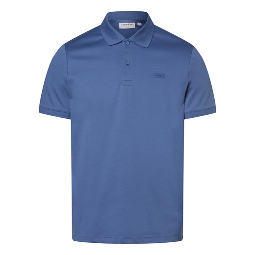 Calvin Klein Męska koszulka polo Mężczyźni Bawełna indygo jednolity ze sklepu vangraaf w kategorii T-shirty męskie - zdjęcie 168772125