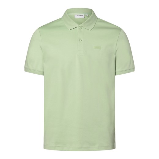 Calvin Klein Męska koszulka polo Mężczyźni Bawełna seledynowy jednolity ze sklepu vangraaf w kategorii T-shirty męskie - zdjęcie 168772127