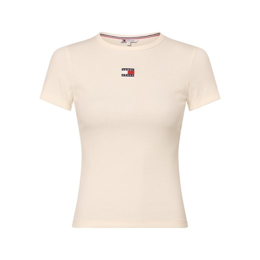Tommy Jeans Koszulka damska Kobiety Bawełna biały jednolity ze sklepu vangraaf w kategorii Bluzki damskie - zdjęcie 168772137