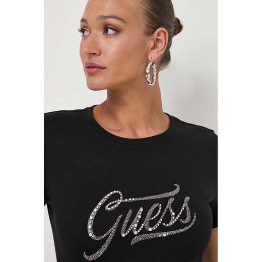 Guess t-shirt bawełniany damski kolor czarny Guess XL ANSWEAR.com