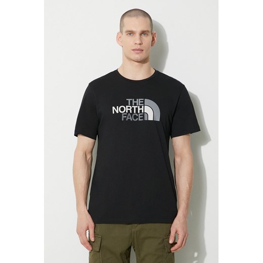 The North Face t-shirt bawełniany M S/S Easy Tee męski kolor czarny z nadrukiem NF0A87N5JK31 ze sklepu ANSWEAR.com w kategorii T-shirty męskie - zdjęcie 168775637
