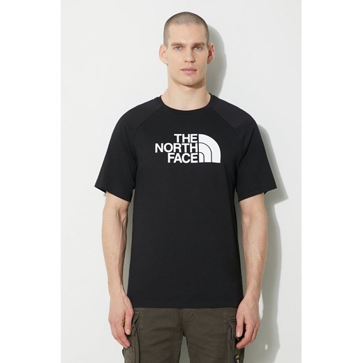 The North Face t-shirt bawełniany M S/S Raglan Easy Tee męski kolor czarny z nadrukiem NF0A87N7JK31 ze sklepu ANSWEAR.com w kategorii T-shirty męskie - zdjęcie 168775649