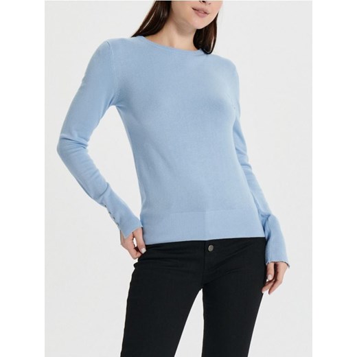 Sinsay - Sweter z ozdobnymi guzikami - błękitny ze sklepu Sinsay w kategorii Swetry damskie - zdjęcie 168777847