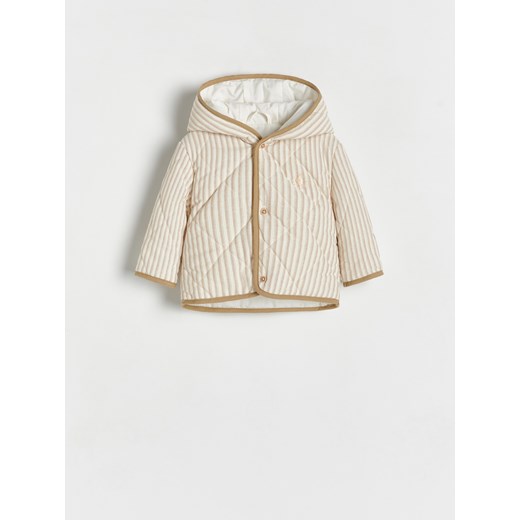 Reserved - Pikowana kurtka z kapturem - kremowy ze sklepu Reserved w kategorii Kombinezony i kurtki - zdjęcie 168778316