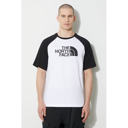 The North Face t-shirt bawełniany M S/S Raglan Easy Tee męski kolor biały z nadrukiem NF0A87N7FN41 ze sklepu PRM w kategorii T-shirty męskie - zdjęcie 168779215