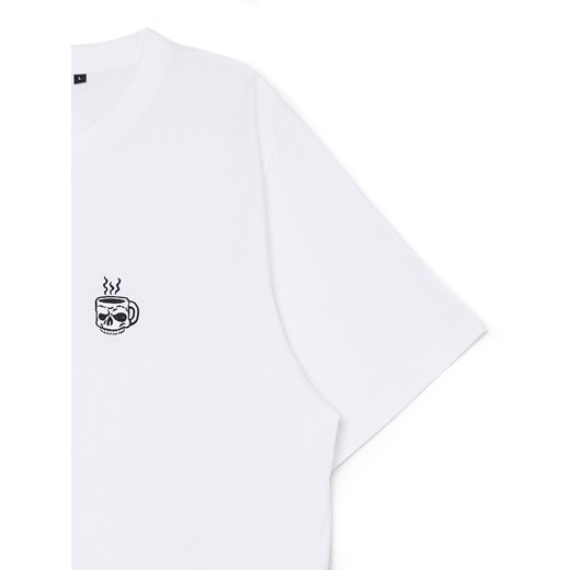 Cropp - T-shirt z haftem - biały ze sklepu Cropp w kategorii T-shirty męskie - zdjęcie 168782615