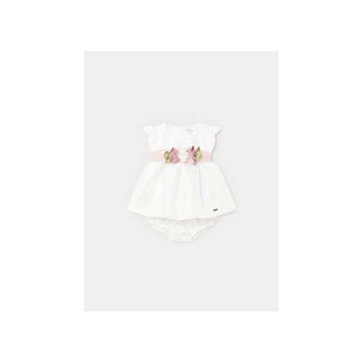 Mayoral Sukienka elegancka 1823 Biały Regular Fit ze sklepu MODIVO w kategorii Ubranka do chrztu - zdjęcie 168788026