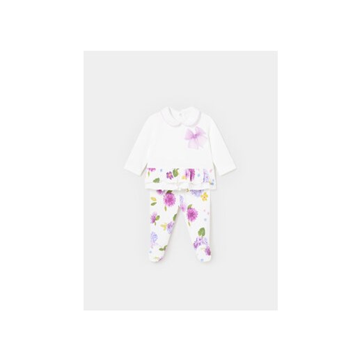 Mayoral Komplet bluzka i półśpiochy 1530 Biały Regular Fit ze sklepu MODIVO w kategorii Komplety niemowlęce - zdjęcie 168788118
