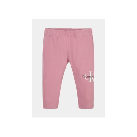 Calvin Klein Jeans Legginsy Monogram IN0IN00081 Różowy Slim Fit ze sklepu MODIVO w kategorii Legginsy niemowlęce - zdjęcie 168789336