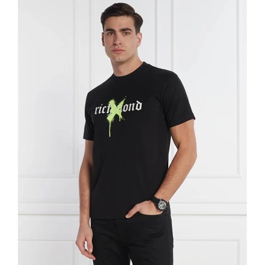 T-shirt męski Richmond X z bawełny czarny młodzieżowy