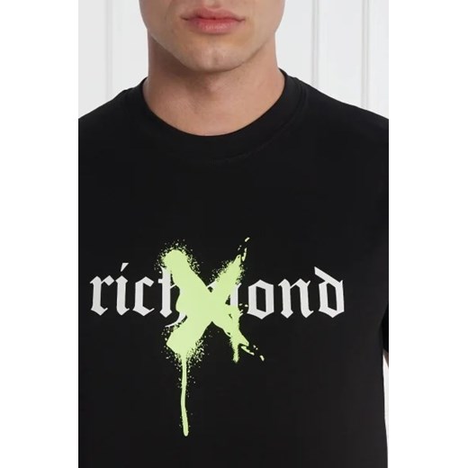 T-shirt męski Richmond X czarny młodzieżowy z krótkim rękawem