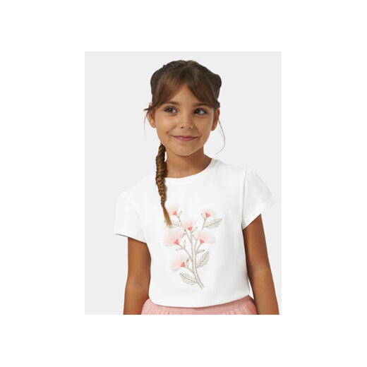 Mayoral T-Shirt 6012 Biały Regular Fit ze sklepu MODIVO w kategorii Bluzki dziewczęce - zdjęcie 168794488