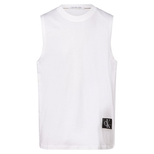Calvin Klein Jeans Tank top męski Mężczyźni Bawełna biały jednolity ze sklepu vangraaf w kategorii T-shirty męskie - zdjęcie 168794848
