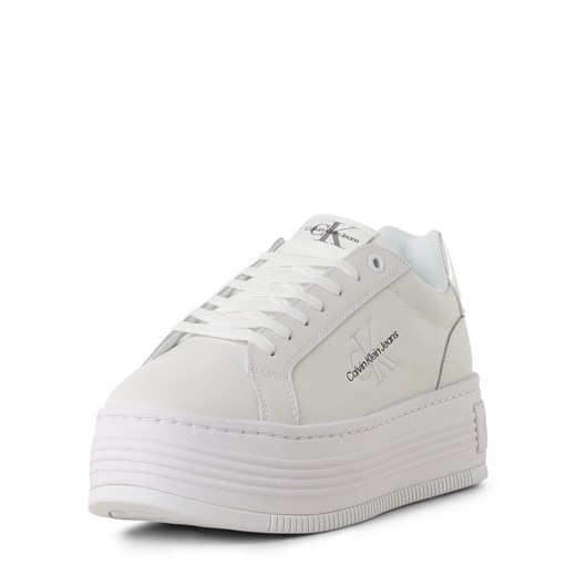 Calvin Klein Jeans Damskie skórzane buty sportowe Kobiety skóra biały jednolity ze sklepu vangraaf w kategorii Buty sportowe damskie - zdjęcie 168794879