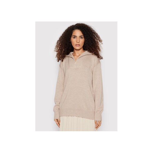 Max Mara Leisure Sweter Bird 33661016 Beżowy Relaxed Fit L okazja MODIVO