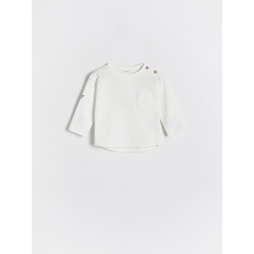 Reserved - Koszulka oversize z kieszonką - złamana biel ze sklepu Reserved w kategorii Kaftaniki i bluzki - zdjęcie 168796549