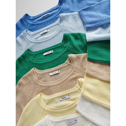 Bluzka damska Reserved z okrągłym dekoltem z długimi rękawami z poliamidu 