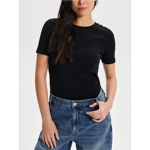 Sinsay - Koszulka w prążki - czarny ze sklepu Sinsay w kategorii Bluzki damskie - zdjęcie 168798717