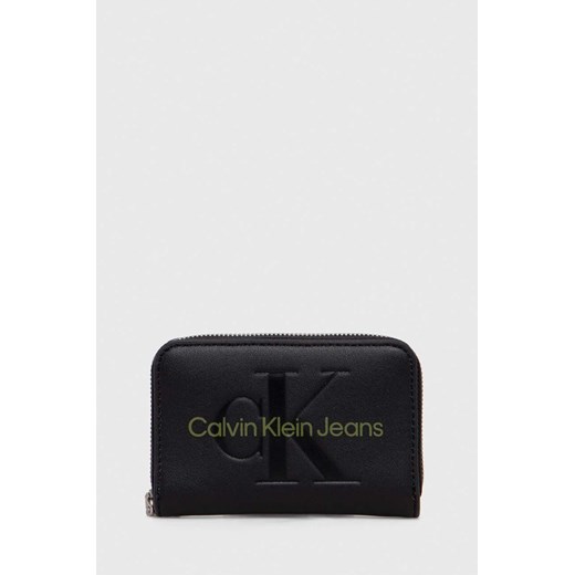 Calvin Klein Jeans portfel damski kolor czarny ze sklepu ANSWEAR.com w kategorii Portfele damskie - zdjęcie 168812627