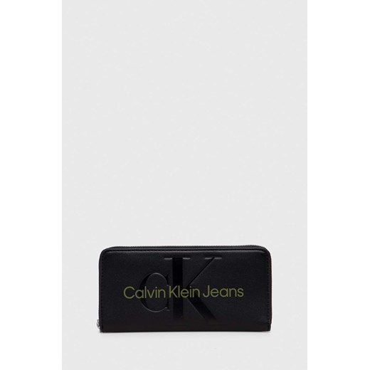 Calvin Klein Jeans portfel damski kolor czarny ze sklepu ANSWEAR.com w kategorii Portfele damskie - zdjęcie 168812675