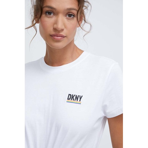Bluzka damska DKNY w stylu młodzieżowym z krótkim rękawem z okrągłym dekoltem na wiosnę 