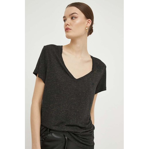 Superdry t-shirt damski kolor czarny ze sklepu ANSWEAR.com w kategorii Bluzki damskie - zdjęcie 168813385
