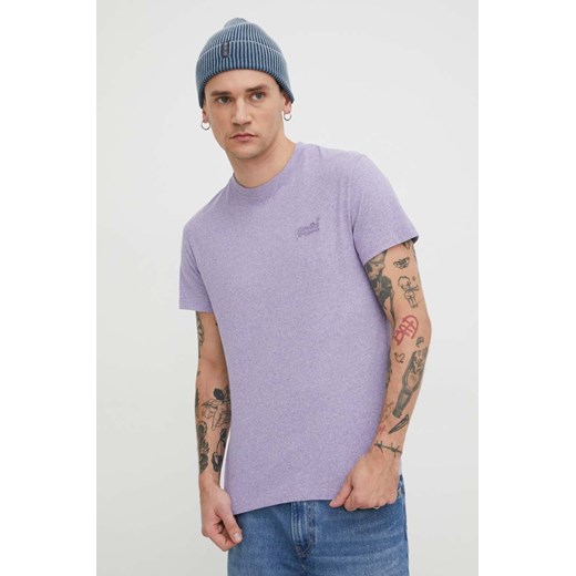 Superdry t-shirt bawełniany męski kolor fioletowy melanżowy ze sklepu ANSWEAR.com w kategorii T-shirty męskie - zdjęcie 168813498
