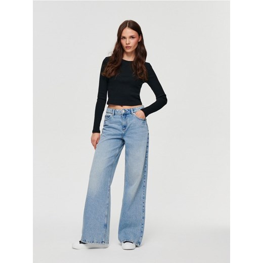 Jasnoniebieskie jeansy wide leg mid waist House 38 okazja House