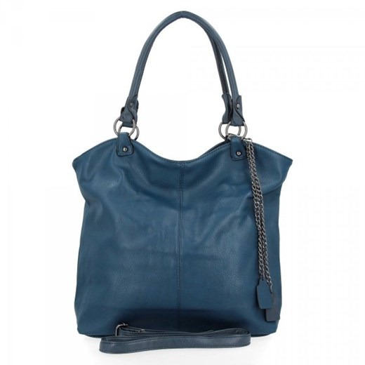Torebka Damska Shopper Bag XL firmy Hernan Granatowa/Czarna Hernan One Size okazja torbs.pl