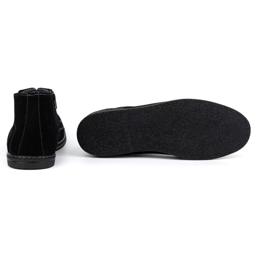 Buty męskie sztyblety sznurowane 307lu czarne ze sklepu butyolivier w kategorii Buty zimowe męskie - zdjęcie 168821909