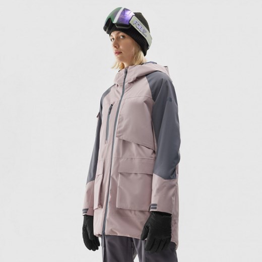Damska kurtka snowboardowa 4F 4FAW23TTJAF332 - beżowa M Sportstylestory.com wyprzedaż